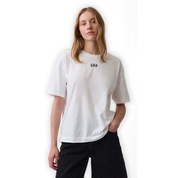 GAP 887650-05 Oversize tričko s logem VintageSoft Bílá