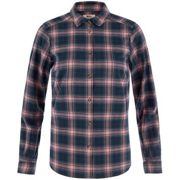 FJÄLLRÄVEN Övik Classic Flannel Shirt W Dark Navy-Ash Rose