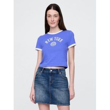 GAP 779310-00 Crop tričko s logem Modrá