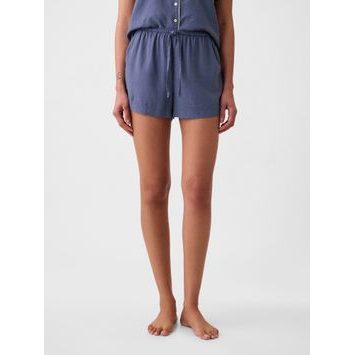 GAP 431249-02 Lněné pyžamové kraťasy Tmavě modrá