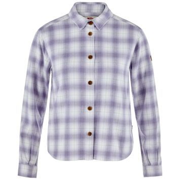 FJÄLLRÄVEN Övik Boxy Flannel Shirt W Eggshell-Lavender Mist