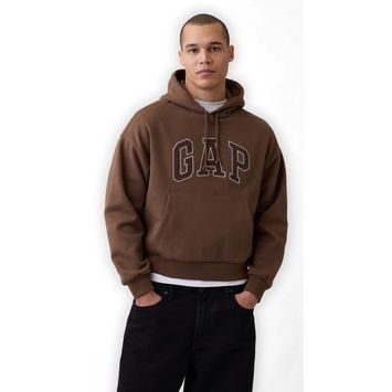 GAP 887090-00 Oversize mikina s logem VintageSoft Hnědá