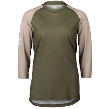 POC W's MTB Pure 3/4 Jersey Epidote Green/Light Sandstone Beige