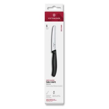 VICTORINOX Swiss Classic, table knife, 6pcs, 11cm, straight, black, box