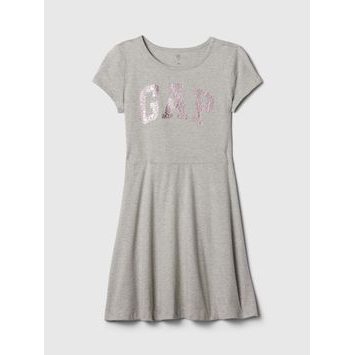 GAP Dětské šaty s logem Šedá