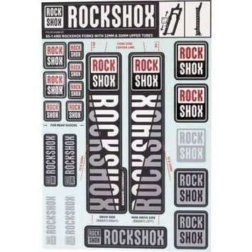 ROCK SHOX DECAL KIT 30/32/RS1 WHITE