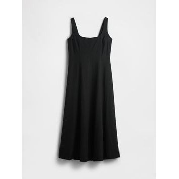 GAP Lněné maxi šaty Černá