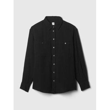 GAP 876065-04 Mušelínová košile oversize Černá