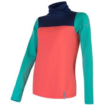SENSOR COOLMAX THERMO dámská mikina korál/sea green/deep blue