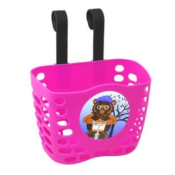 FORCE handlebar basket for children, pink