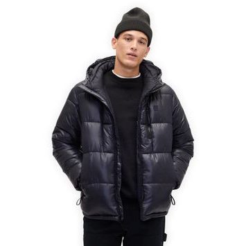 GAP 838369-03 Prošívaná oversize bunda s logem Heavyweight Tmavě modrá