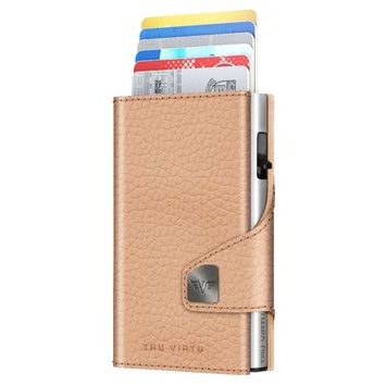 TRU VIRTU Wallet Click & Slide - leather Pebble Nude