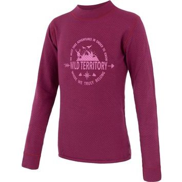 SENSOR MERINO DF TERRITORY dětské triko dl.rukáv lilla