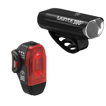 LEZYNE LIGHT PAIR MICRO STVZO 300+ / KTV DRIVE StVZO PAIR SATIN BLACK / BLACK