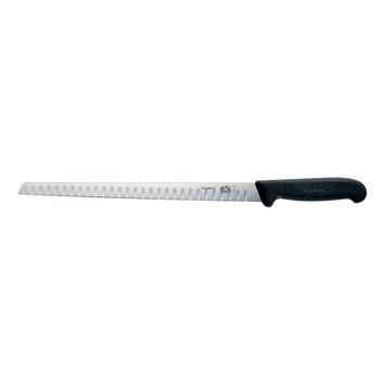 VICTORINOX Fibrox, salmon knife, 30cm, fluted, black