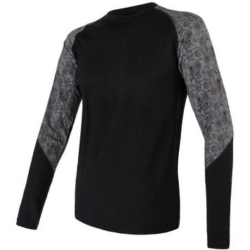 SENSOR MERINO IMPRESS černá/skulls