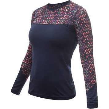 SENSOR MERINO IMPRESS dámské triko dl.rukáv deep blue/origami