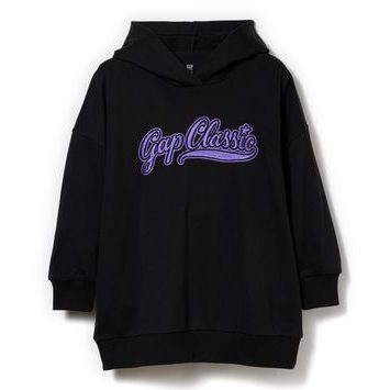 GAP 819501-01 Dětské mikinové oversize šaty VintageSoft Černá