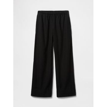 GAP Lněné kalhoty Wide Černá
