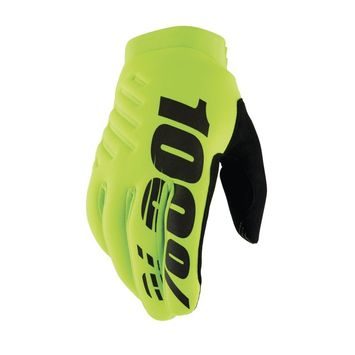 100% BRISKER Gloves, Fluo Yellow/Black