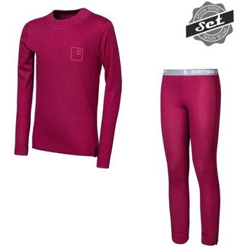 SENSOR DOUBLE FACE SET LOGO UP juniorský triko dl.rukáv + spodky lilla