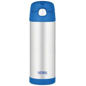 THERMOS Dětská termoska s brčkem 470 ml - modrá