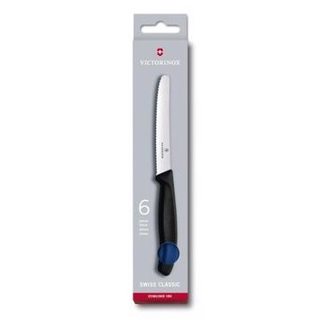 VICTORINOX Swiss Classic, tomato and table knife, 6pcs, 11cm, wavy, blue