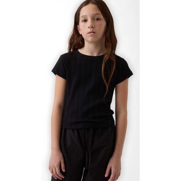 GAP 880156-04 Dětské žebrované tričko Černá