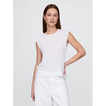GAP 778375-02 Lněný top Bílá