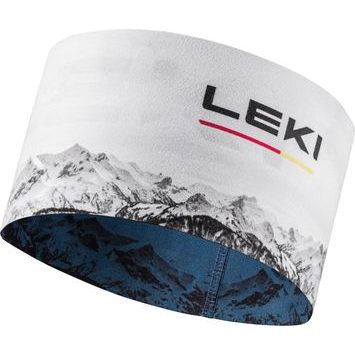 LEKI XC Headband, dark denim-white-poppy red