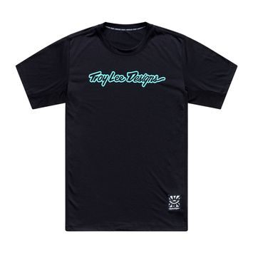 TROY LEE DESIGNS SKYLINE RIDE TEE SIGNATURE BLACK / REAL TEAL