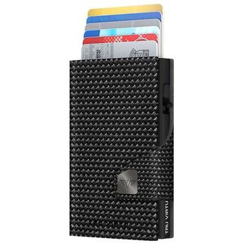 TRU VIRTU Wallet Click & Slide Coin Pocket - leather Black Lizzard