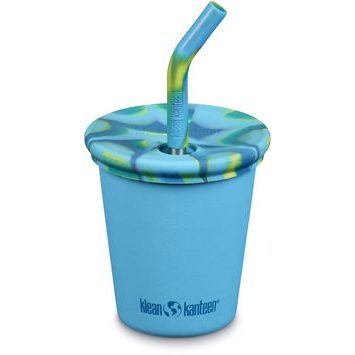 KLEAN KANTEEN Kid Cup 10oz (w/ Kid Straw Lid) - Hawaiian Ocean 295 ml