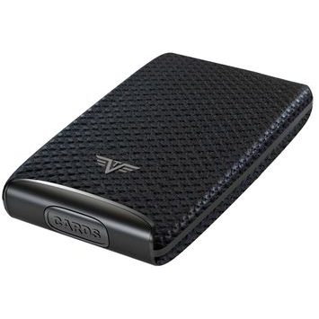 TRU VIRTU Credit Card Case RAZOR Fan - leather Carbon Black