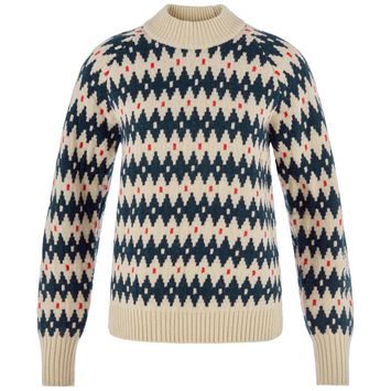 FJÄLLRÄVEN Övik Jacquard Knit W Light Beige-Dark Navy