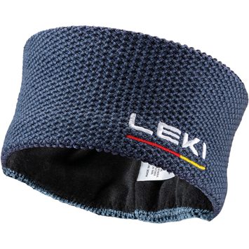 LEKI Wool Headband, dark denim-white-poppy red