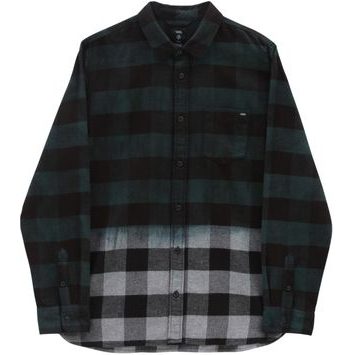 VANS PRINCETON LS WOVEN SHIRT, DEEP TEAL/PEWTER HEATHER
