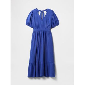 GAP Mušelínové midi šaty Tmavě modrá