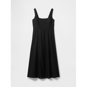 GAP Lněné midi šaty Černá