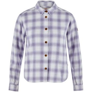FJÄLLRÄVEN Övik Boxy Flannel Shirt W Eggshell-Lavender Mist