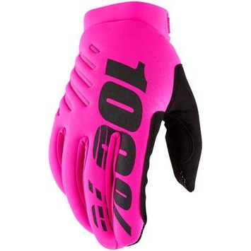 100% BRISKER Gloves Neon Pink