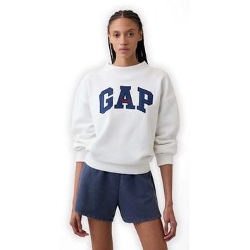 GAP 899028-01 Oversize mikina s logem Bílá