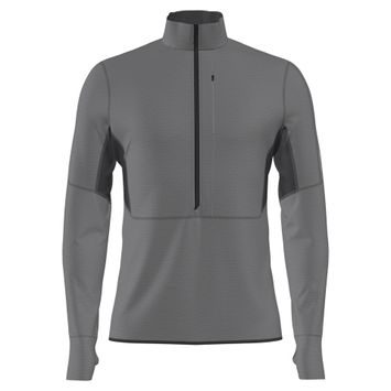 ICEBREAKER M Mer 200 Realfleece Descender LS Half JET HTHR/BLACK/CB