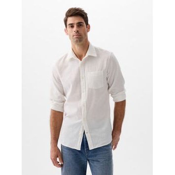 GAP 885302-00 Lněná košile standard Bílá