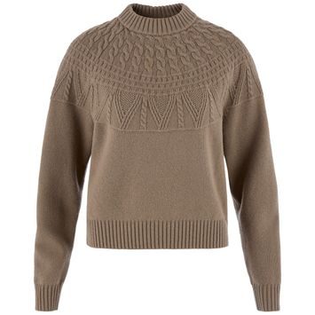 FJÄLLRÄVEN Övik Solid Jacquard Knit W Suede Brown