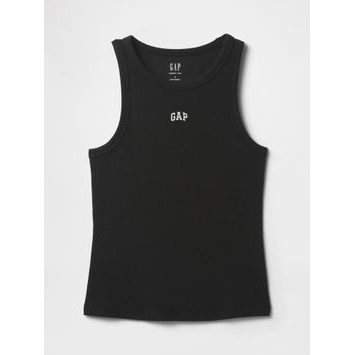 GAP Žebrovaný top s logem Americana Černá