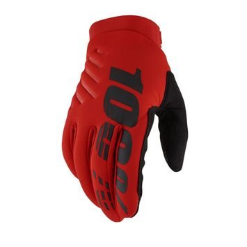 100% BRISKER Gloves, Red