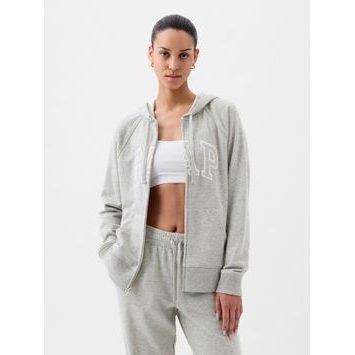 GAP 870536-00 Mikina s logem a kapucí Šedá