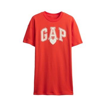 GAP Dětské oversize šaty Červená