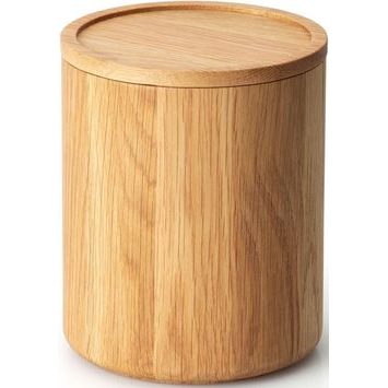 CONTINENTA Dóza kulatá z dubového dřeva vysoká